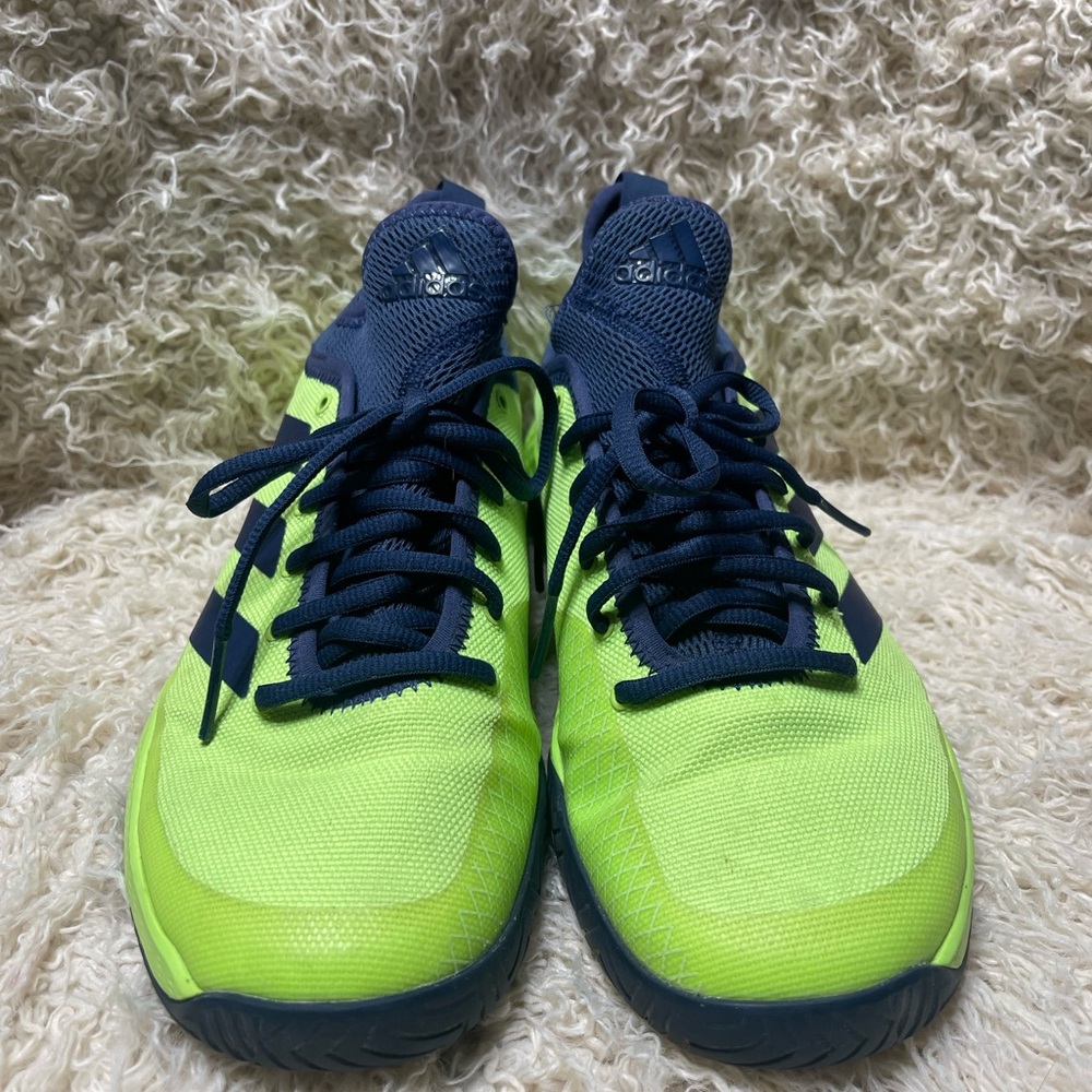 adidas Neon Yellow and Navy Athletic Running Shoes - Picture 2 of 7